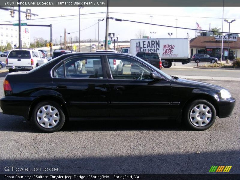 Flamenco Black Pearl / Gray 2000 Honda Civic LX Sedan