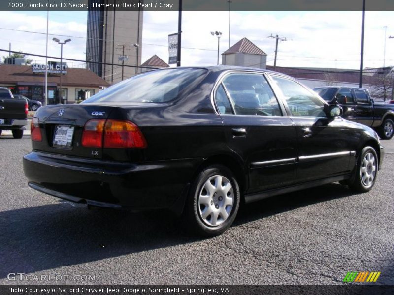 Flamenco Black Pearl / Gray 2000 Honda Civic LX Sedan