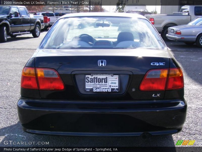 Flamenco Black Pearl / Gray 2000 Honda Civic LX Sedan