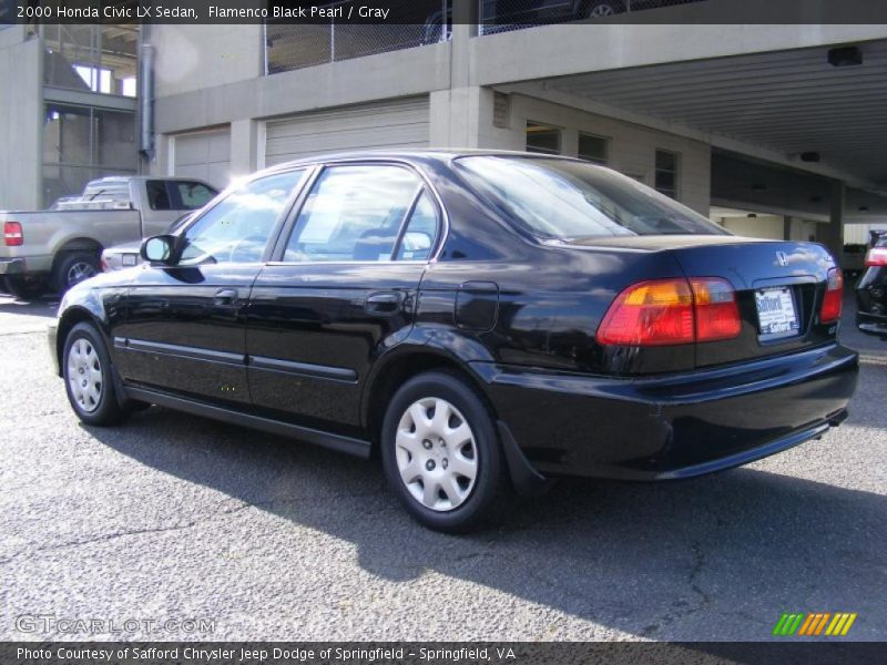 Flamenco Black Pearl / Gray 2000 Honda Civic LX Sedan