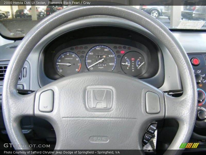 Flamenco Black Pearl / Gray 2000 Honda Civic LX Sedan