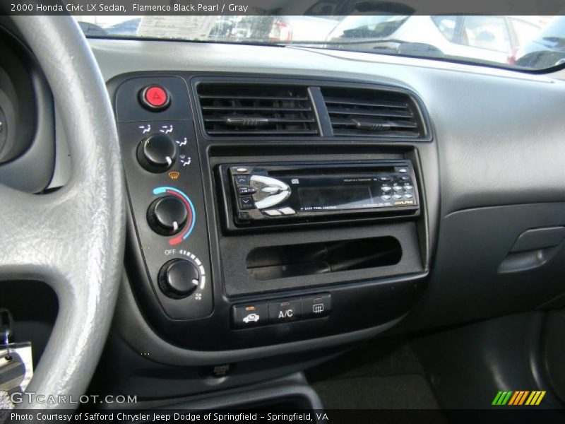 Flamenco Black Pearl / Gray 2000 Honda Civic LX Sedan