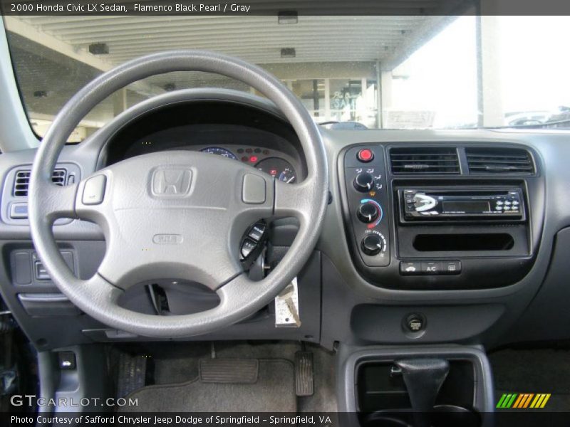Flamenco Black Pearl / Gray 2000 Honda Civic LX Sedan