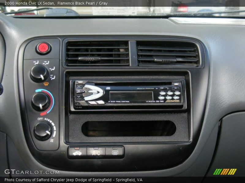 Flamenco Black Pearl / Gray 2000 Honda Civic LX Sedan
