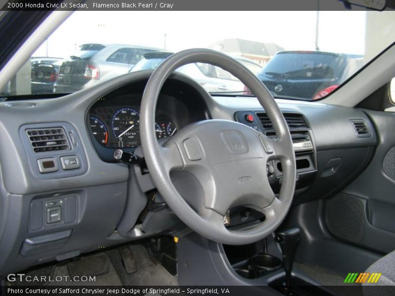 Flamenco Black Pearl / Gray 2000 Honda Civic LX Sedan