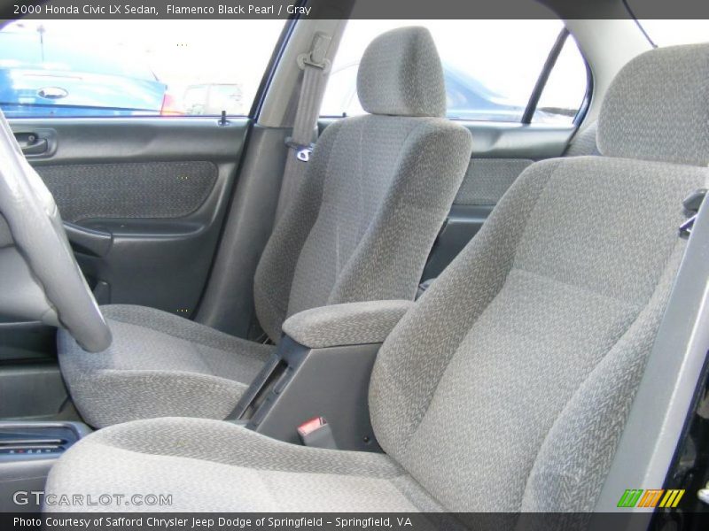 Flamenco Black Pearl / Gray 2000 Honda Civic LX Sedan