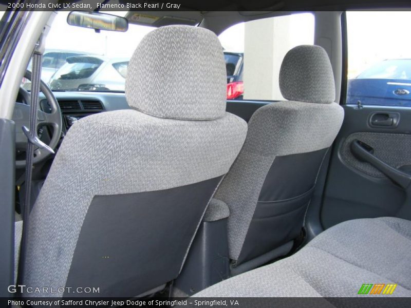 Flamenco Black Pearl / Gray 2000 Honda Civic LX Sedan