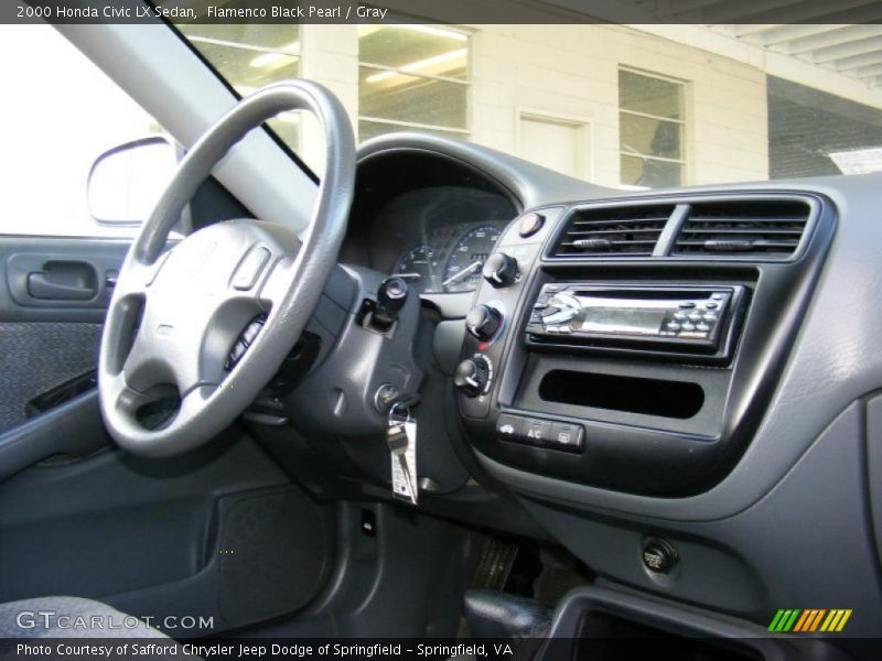 Flamenco Black Pearl / Gray 2000 Honda Civic LX Sedan