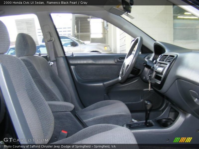 Flamenco Black Pearl / Gray 2000 Honda Civic LX Sedan
