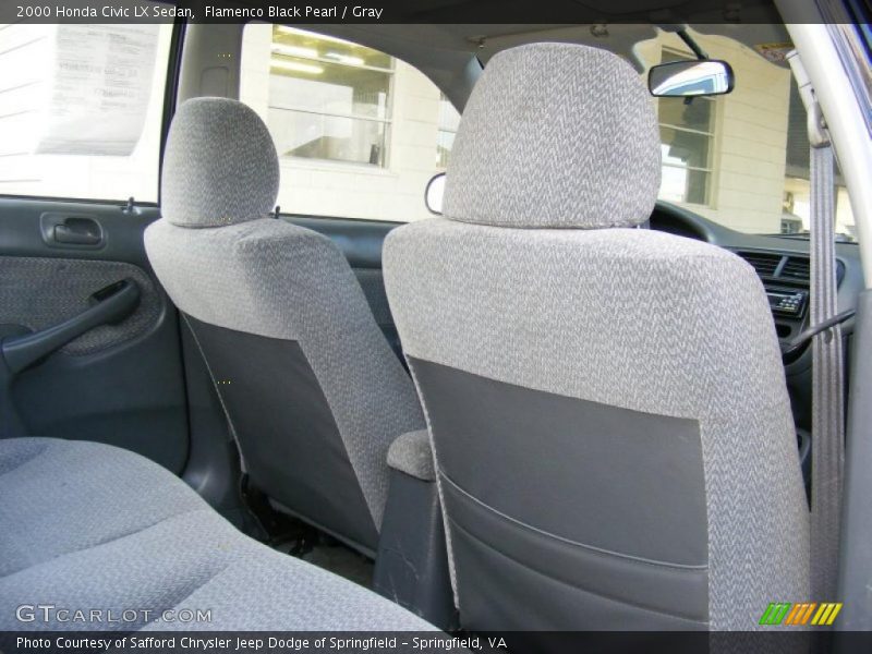 Flamenco Black Pearl / Gray 2000 Honda Civic LX Sedan