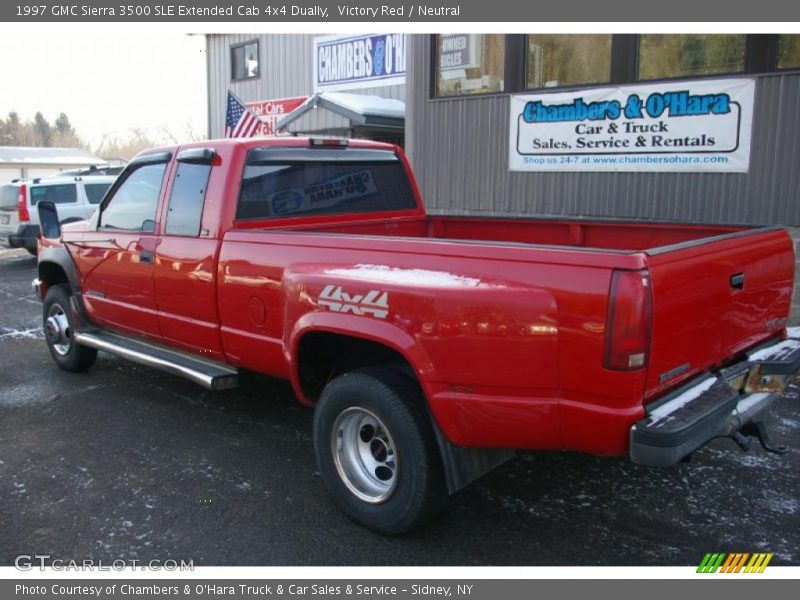 Victory Red / Neutral 1997 GMC Sierra 3500 SLE Extended Cab 4x4 Dually
