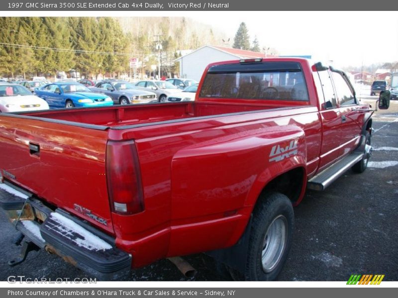 Victory Red / Neutral 1997 GMC Sierra 3500 SLE Extended Cab 4x4 Dually