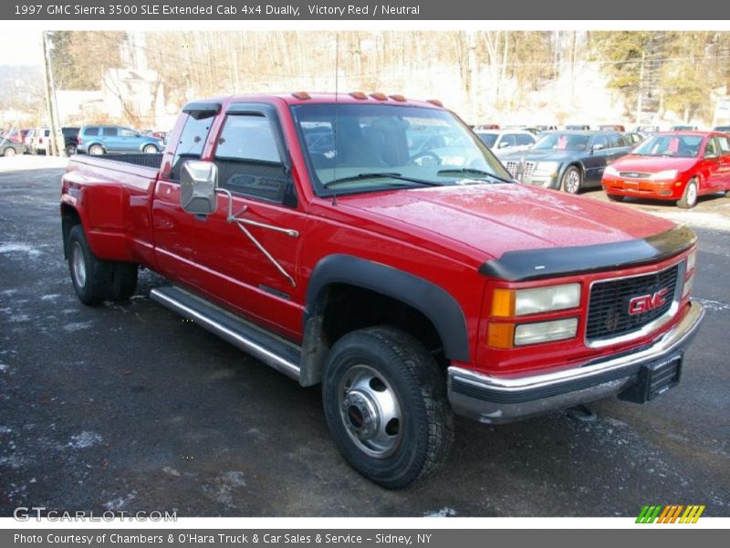 Front 3/4 View of 1997 Sierra 3500 SLE Extended Cab 4x4 Dually