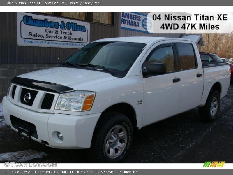 White / Sand/Steel 2004 Nissan Titan XE Crew Cab 4x4