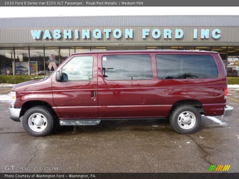 Royal Red Metallic / Medium Flint 2010 Ford E Series Van E150 XLT Passenger