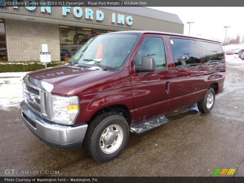 Royal Red Metallic / Medium Flint 2010 Ford E Series Van E150 XLT Passenger