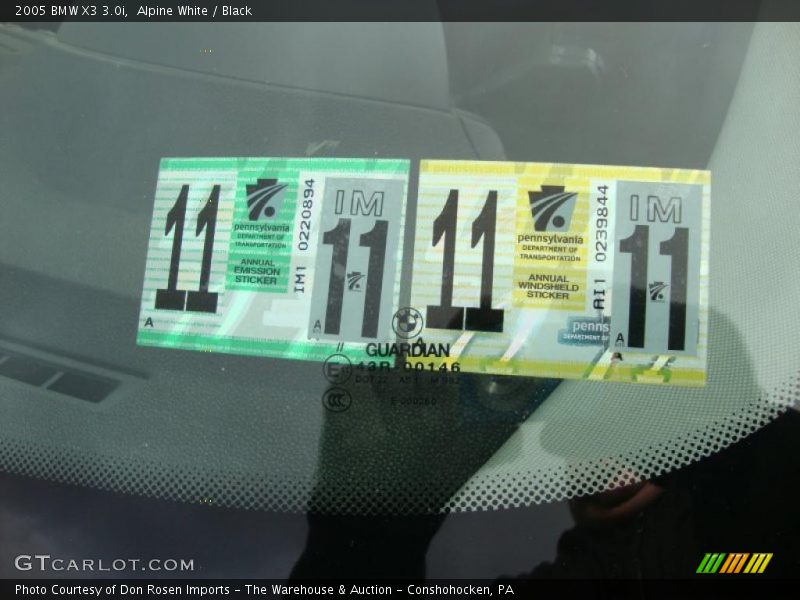 Alpine White / Black 2005 BMW X3 3.0i