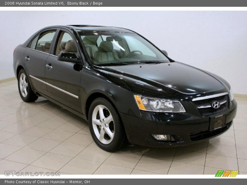 Ebony Black / Beige 2008 Hyundai Sonata Limited V6