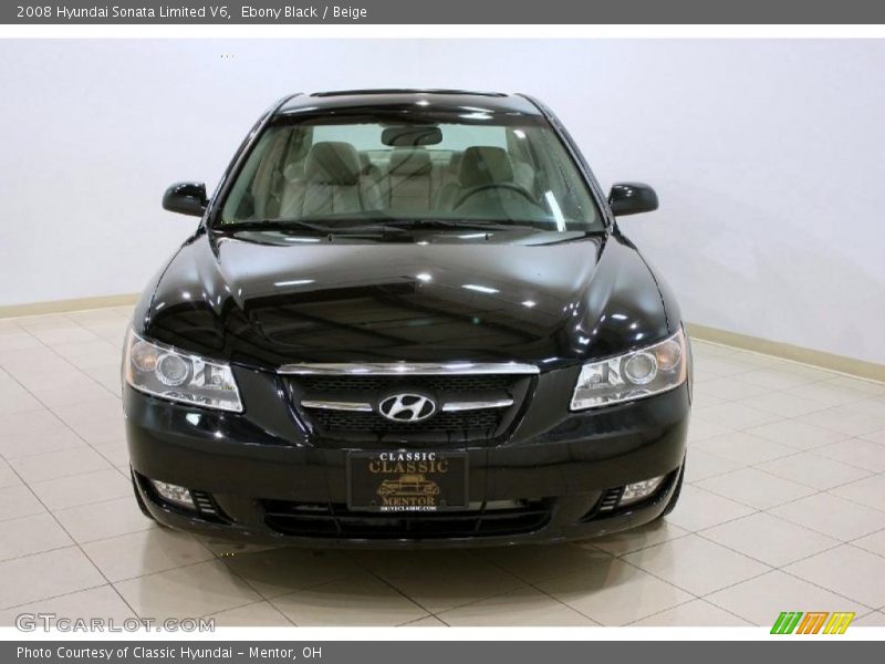 Ebony Black / Beige 2008 Hyundai Sonata Limited V6