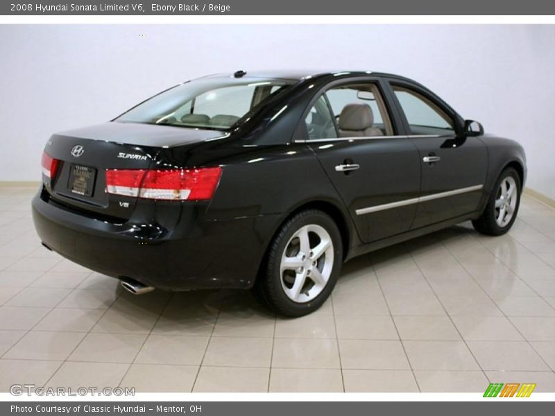 Ebony Black / Beige 2008 Hyundai Sonata Limited V6