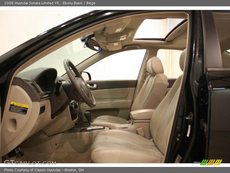 Ebony Black / Beige 2008 Hyundai Sonata Limited V6