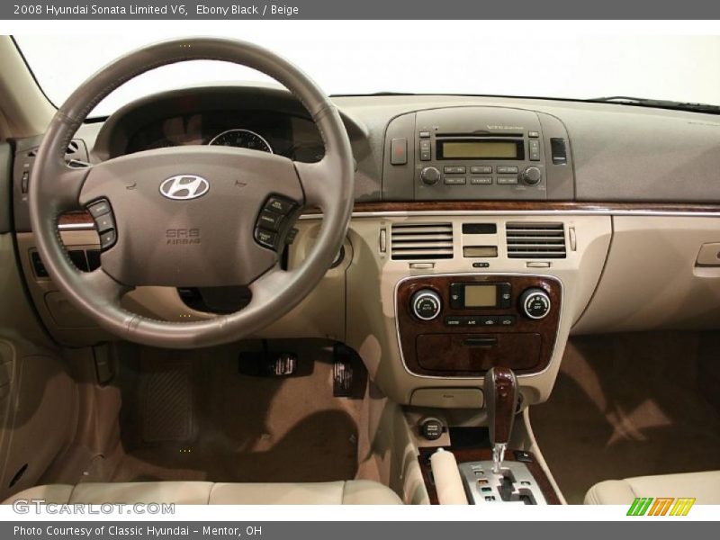 Ebony Black / Beige 2008 Hyundai Sonata Limited V6