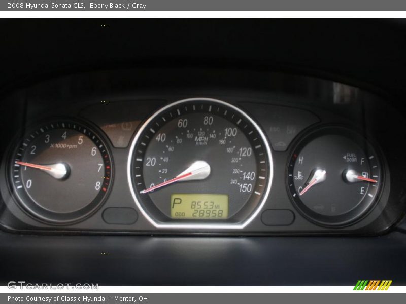 Ebony Black / Gray 2008 Hyundai Sonata GLS