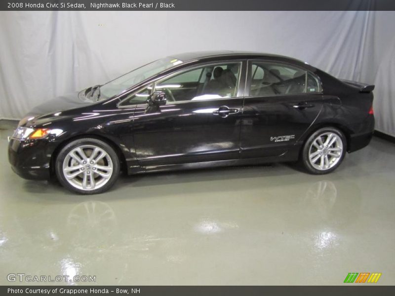 Nighthawk Black Pearl / Black 2008 Honda Civic Si Sedan