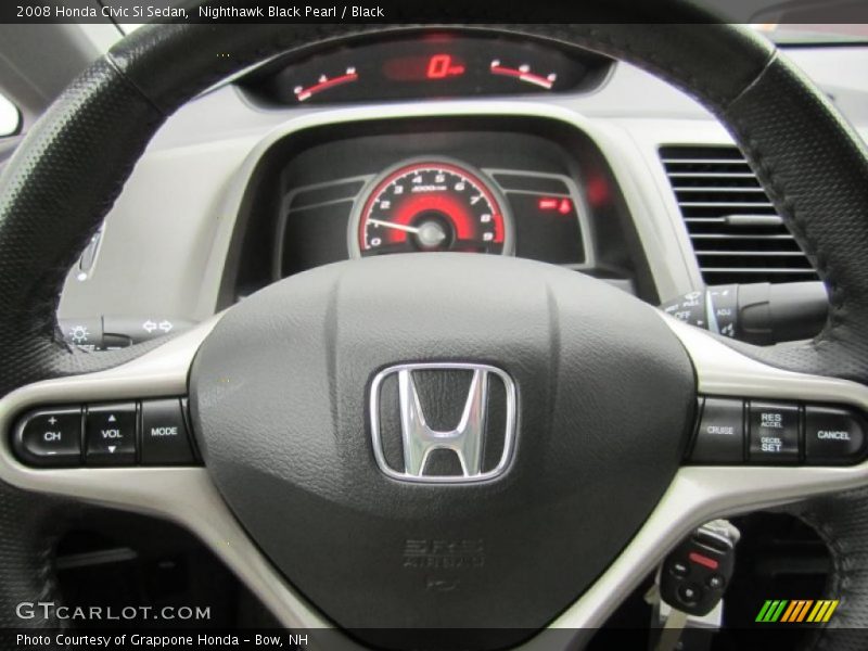 Nighthawk Black Pearl / Black 2008 Honda Civic Si Sedan
