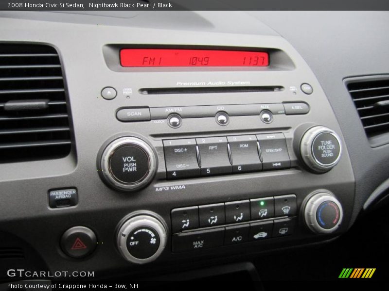 Nighthawk Black Pearl / Black 2008 Honda Civic Si Sedan