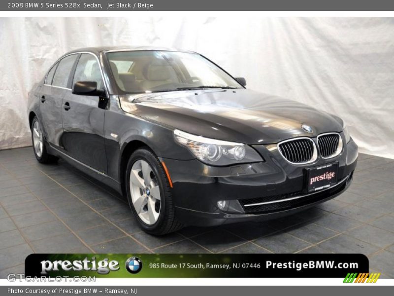 Jet Black / Beige 2008 BMW 5 Series 528xi Sedan