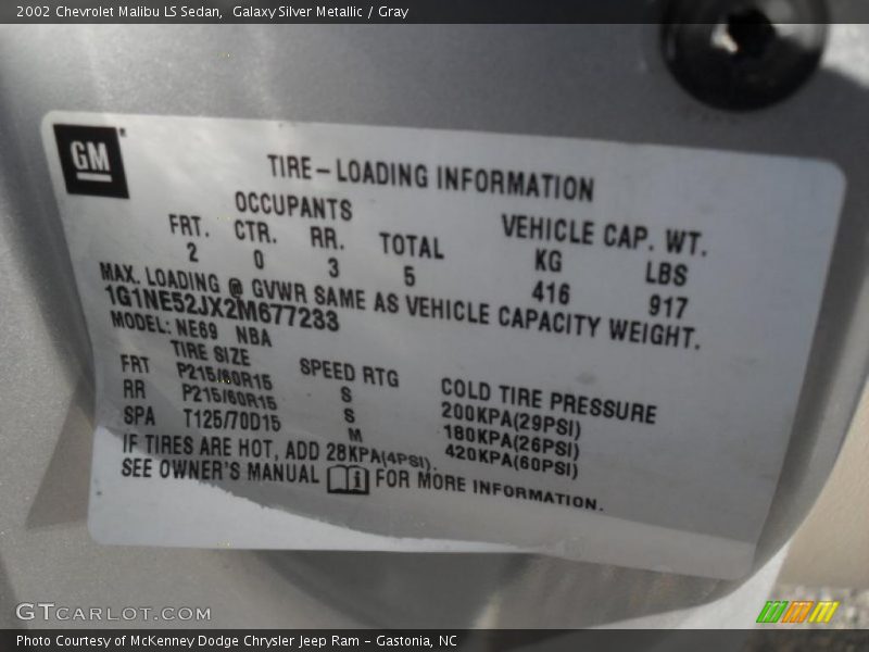 Galaxy Silver Metallic / Gray 2002 Chevrolet Malibu LS Sedan