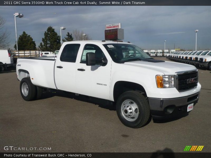 Summit White / Dark Titanium 2011 GMC Sierra 3500HD Work Truck Crew Cab 4x4 Dually
