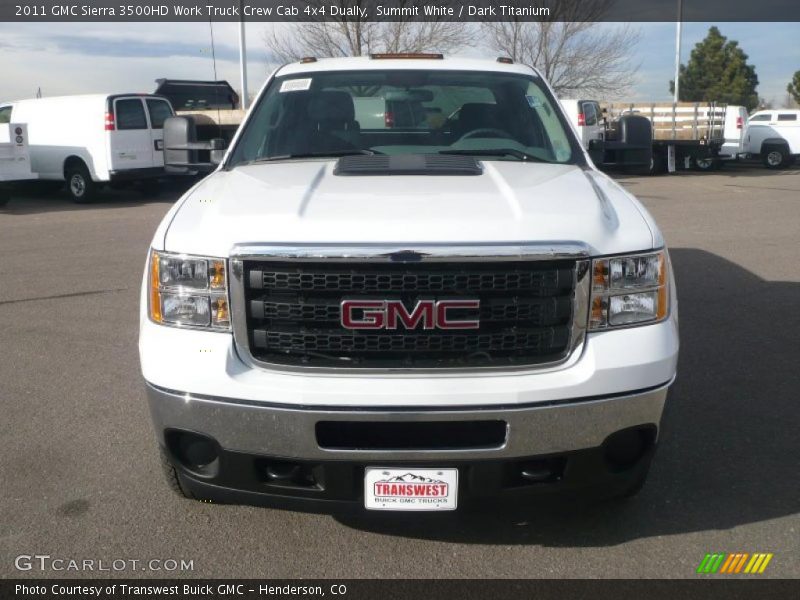 Summit White / Dark Titanium 2011 GMC Sierra 3500HD Work Truck Crew Cab 4x4 Dually