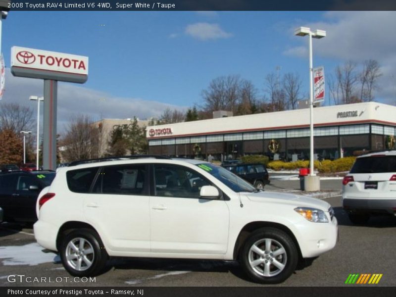 Super White / Taupe 2008 Toyota RAV4 Limited V6 4WD