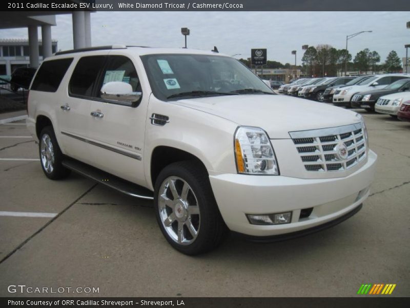 White Diamond Tricoat / Cashmere/Cocoa 2011 Cadillac Escalade ESV Luxury