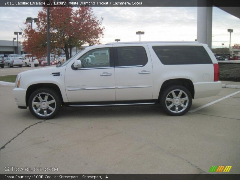 White Diamond Tricoat / Cashmere/Cocoa 2011 Cadillac Escalade ESV Luxury