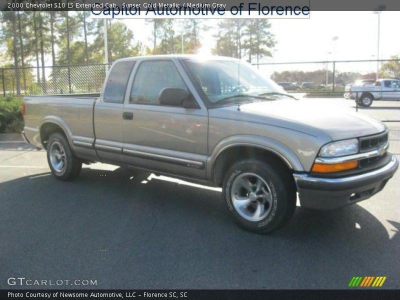 Sunset Gold Metallic / Medium Gray 2000 Chevrolet S10 LS Extended Cab