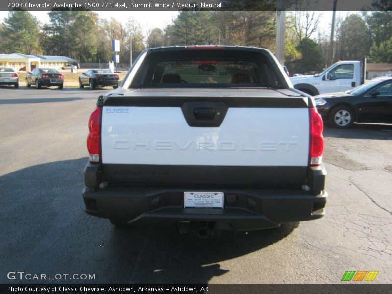 Summit White / Medium Neutral 2003 Chevrolet Avalanche 1500 Z71 4x4