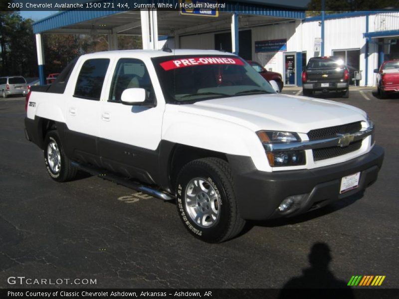 Summit White / Medium Neutral 2003 Chevrolet Avalanche 1500 Z71 4x4