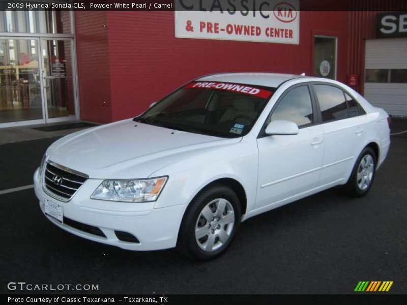 Powder White Pearl / Camel 2009 Hyundai Sonata GLS