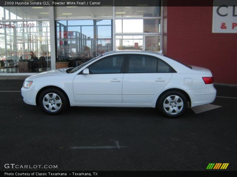 Powder White Pearl / Camel 2009 Hyundai Sonata GLS