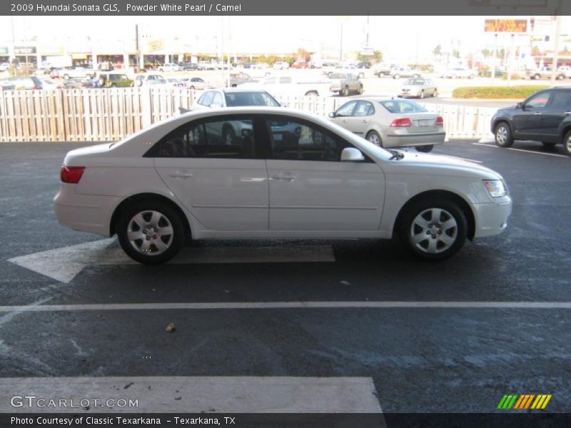 Powder White Pearl / Camel 2009 Hyundai Sonata GLS