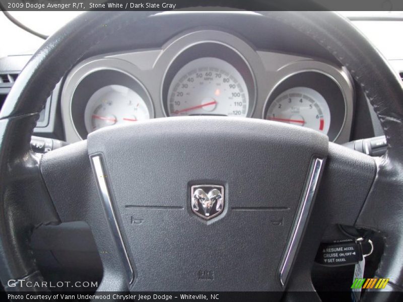 Stone White / Dark Slate Gray 2009 Dodge Avenger R/T