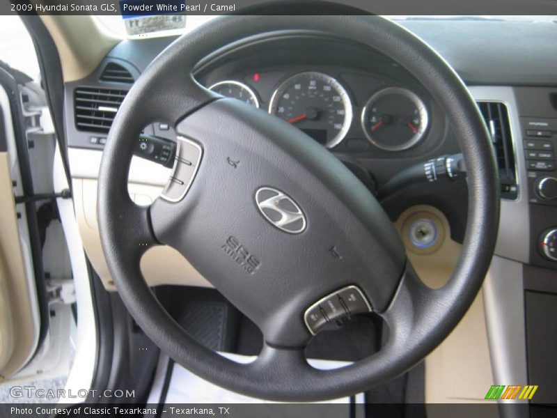 Powder White Pearl / Camel 2009 Hyundai Sonata GLS