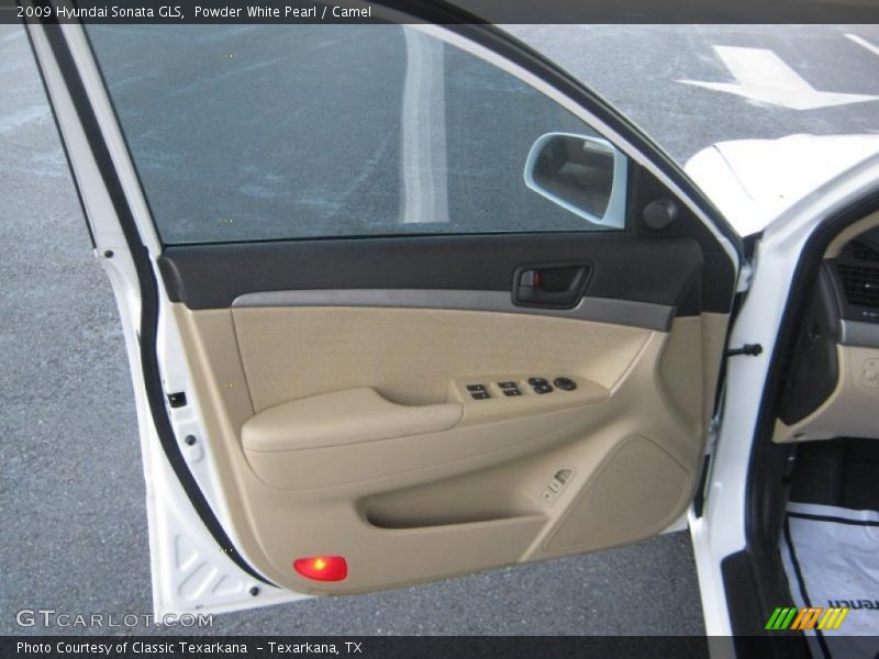 Powder White Pearl / Camel 2009 Hyundai Sonata GLS