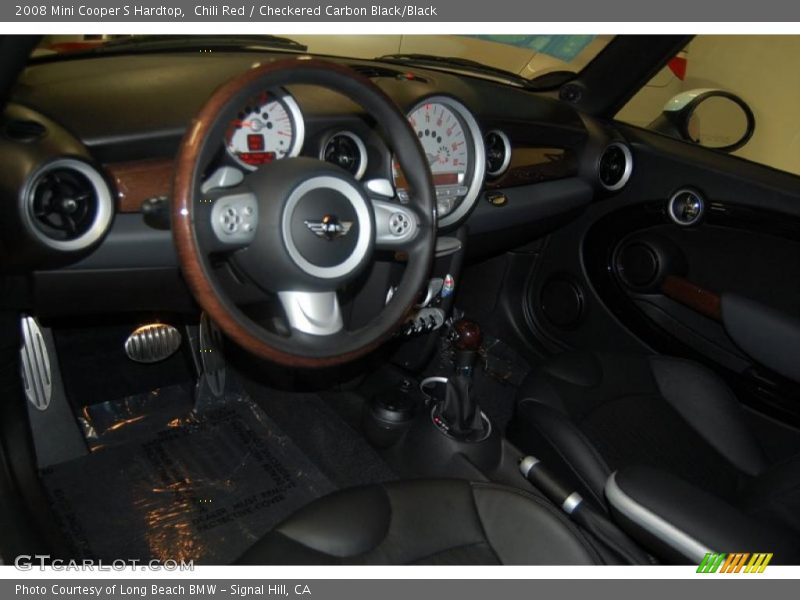 Chili Red / Checkered Carbon Black/Black 2008 Mini Cooper S Hardtop