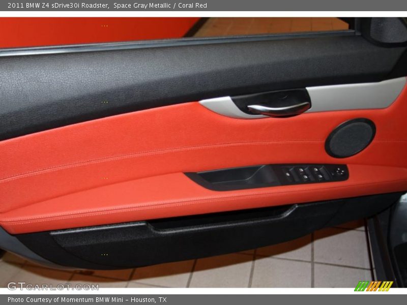 Space Gray Metallic / Coral Red 2011 BMW Z4 sDrive30i Roadster
