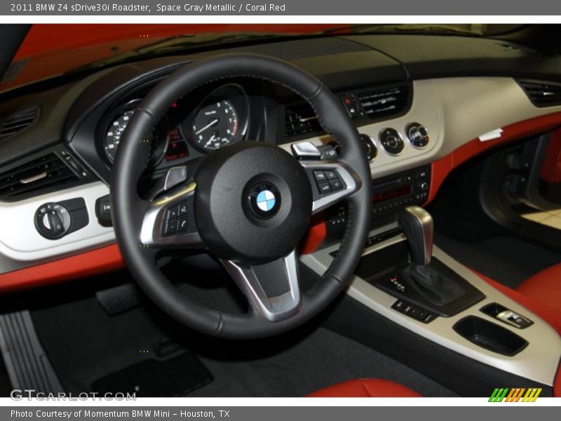 Space Gray Metallic / Coral Red 2011 BMW Z4 sDrive30i Roadster