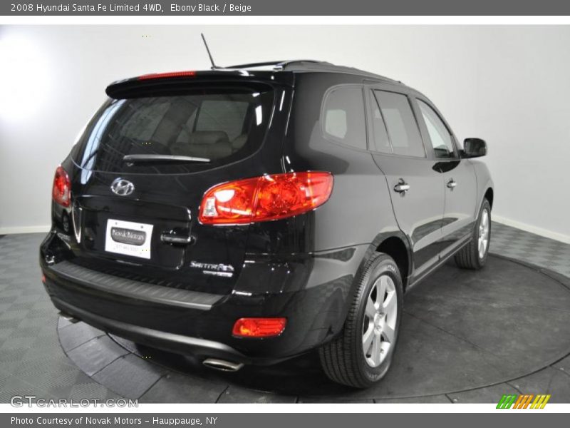 Ebony Black / Beige 2008 Hyundai Santa Fe Limited 4WD